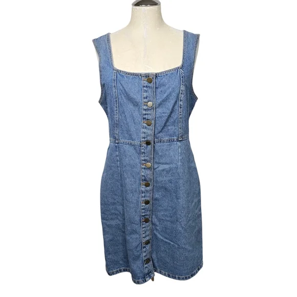 white christmas dresses Button Up Denim Dress – GlassHouse Chic main image 1